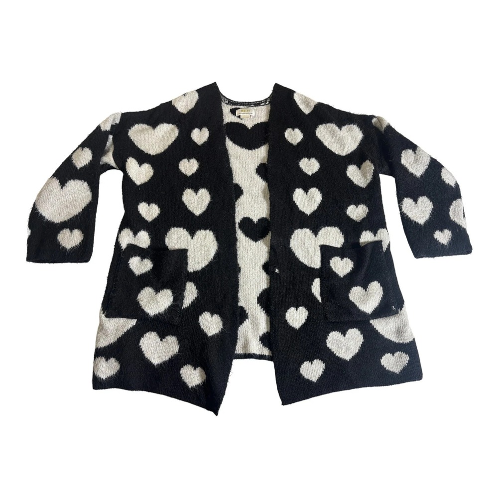 Maeve by Anthropologie Cardigan Sweater Womens XS/S Petite Heart Print Oversized